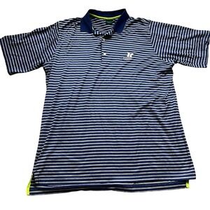 Fairway & Greene Signature Kapalua Golf Polo Shirt Navy Blue Striped Mens XL